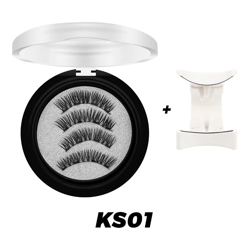 DINGSEN Magnetic Eyelashes 3D Natural False Eyelashes Reusable 4pcs Magnet Clip Set Lashes Extension makeup Tweezers Lash Set