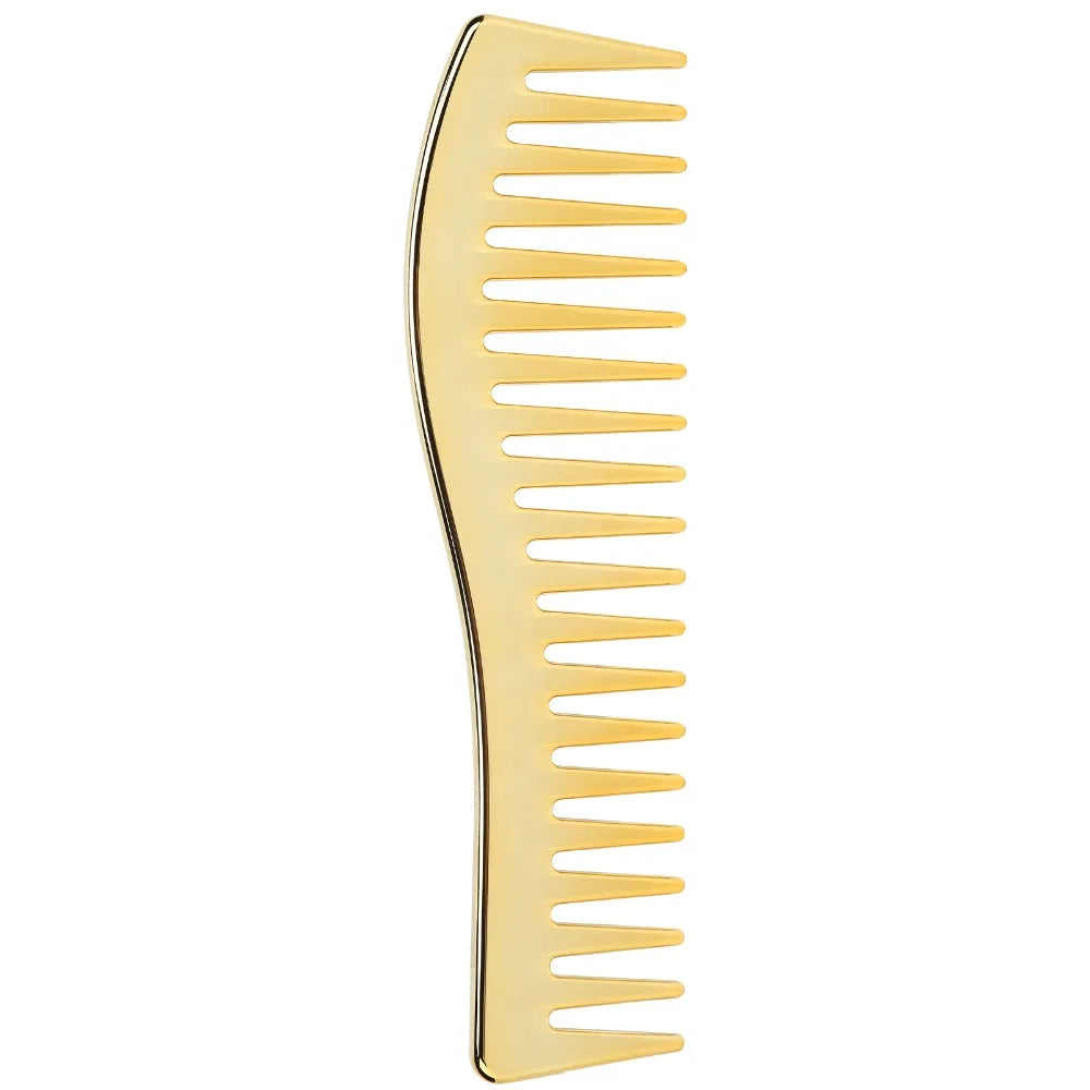 For Travel Use No Handle Wide Tooth Comb Large Size Gold Color Detangling Comb Plastic Professional Paddle Hair Comb Home Use