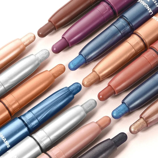 Waterproof Pearlescent Eyeshadow Pencil Stick Shimmer Highlighter Pencil Pearl Pigment Long Lasting Cream Eyes Make Up Cosmetic