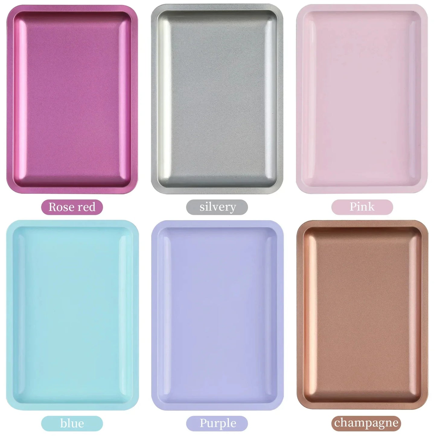 1PC Square Stainless Steel Cosmetic Storage Tray Nail Art Manicure Plate Tweezers Clippers Pens Container False Nails Dish Tools