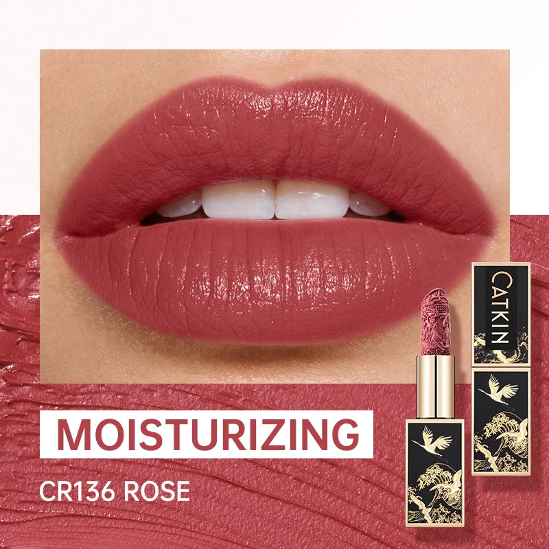 CATKIN Makeup Velvet Matte Lipstick, Hydrating Satin Long Lasting lipstick with Smooth and Creamy Texture