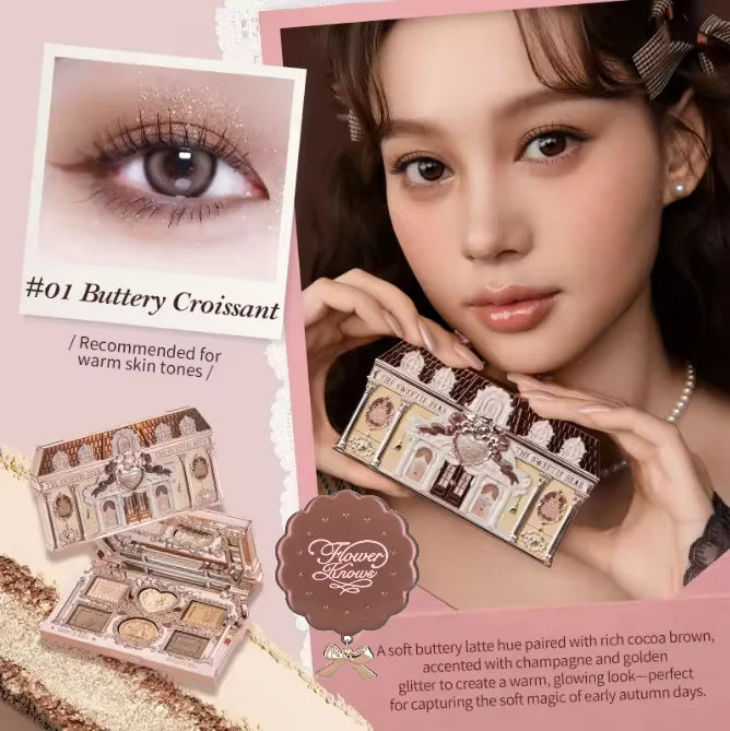Flower Knows Makeup Bunny Garden Eyeshadows Collection 6-Color Long Lasting Makeup Natural Nudes Waterproof Eye Shadows Palette