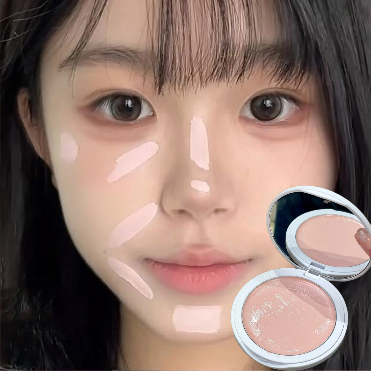 White Pink Brightening Highlighter Cream Concealer Matte Face Highlight Cream Cover Acne Spot Dark Circles Moisturizing Makeup