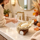 Thanksgiving Soap Dish Maple Leaf Holder Harvest Festival Decor White Resin Soap Tray for Bathroom Vanity Ornament Home