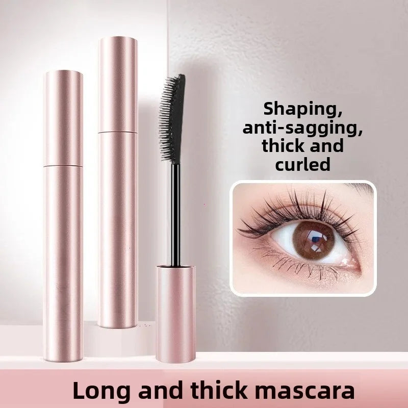 Silk Fiber Matte Mascara Makeup Ultra-Fine Brush Lengthens Eyelashes Waterproof Fast Dry Brown Black Curling Mascara Comestic