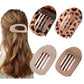 Fashion Oval Flat Hair Clips for Women New Design Leopard Large Flat Round Claw Clip French Acrylic Lying Down Hair Accessories