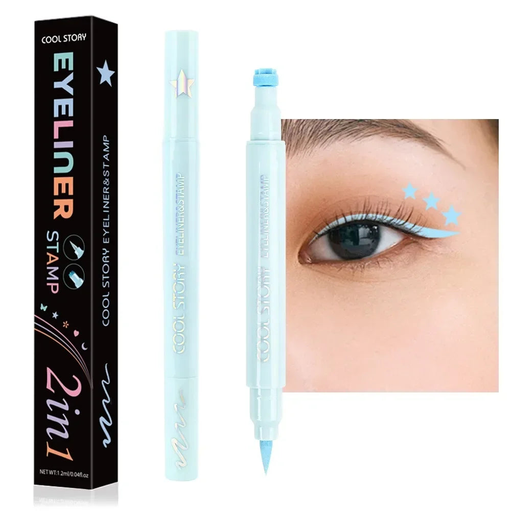 Colorful Butterfly Eyeliner Stamp Pen Star Moon Seal Long Lasting Waterproof Liquid Eye Liner Pencil Eyes Makeup Cosmetic 1/5PCS