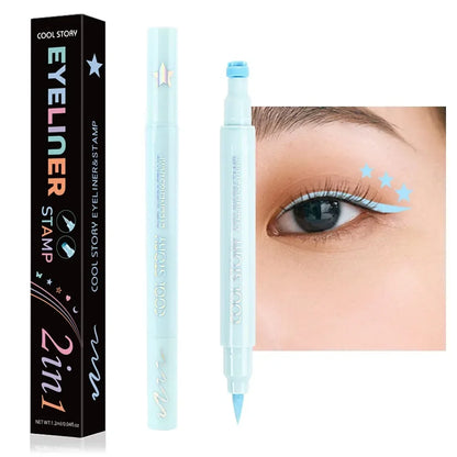 Colorful Butterfly Eyeliner Stamp Pen Star Moon Seal Long Lasting Waterproof Liquid Eye Liner Pencil Eyes Makeup Cosmetic 1/5PCS
