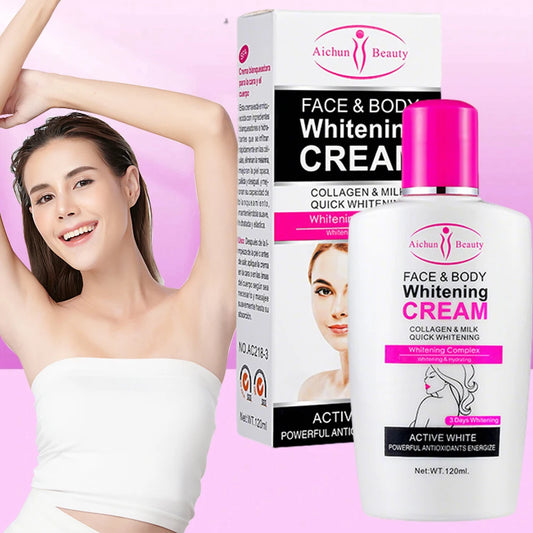 Collagen Milk Body Face Whitening Cream Dark Skin Bleaching Skin Care Body Leg Arm Lightening Smooth Moisturizing Body Lotion