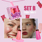 Women Brightening Face Blush Stick 2PCS Jelly Set Purple Lip Cheek Makeup Cosmetics Beauty Health