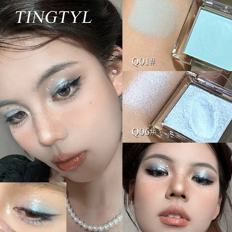 Dream Glittering Purple Eyeshadow Matte/Pearlescent Highlighter Makeup Monochrome Glossy Shiny Smoky Grey Eye Shadow Palette