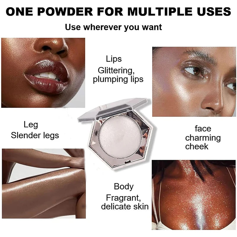 Highlighter Makeup Palette Glitter for Face Body Cheek,Diamond Shimmer Highlighter,Smooth Glitter Sparkles,Nose Contour Palettes