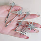 Wedding Bride Hair Clip Pins Set Metal Crystal Starburst Hairpins Luxury Bridal Hair Barrettes Fashion Hair Accessories
