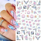 Cherry Blossom 3D Nail Stickers White Flower Petals Nail Art Decals Elegant Wedding Design Spring Sakura Manicure Slider Decor