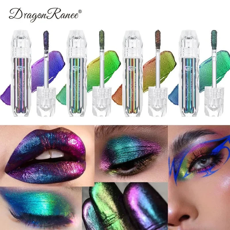 Metallic Discoloured Eye Shadow Purple Green Glitter Eyeshadow Makeup Chameleon Eyeshadow Liquid Polarized Colorful Cosmetics