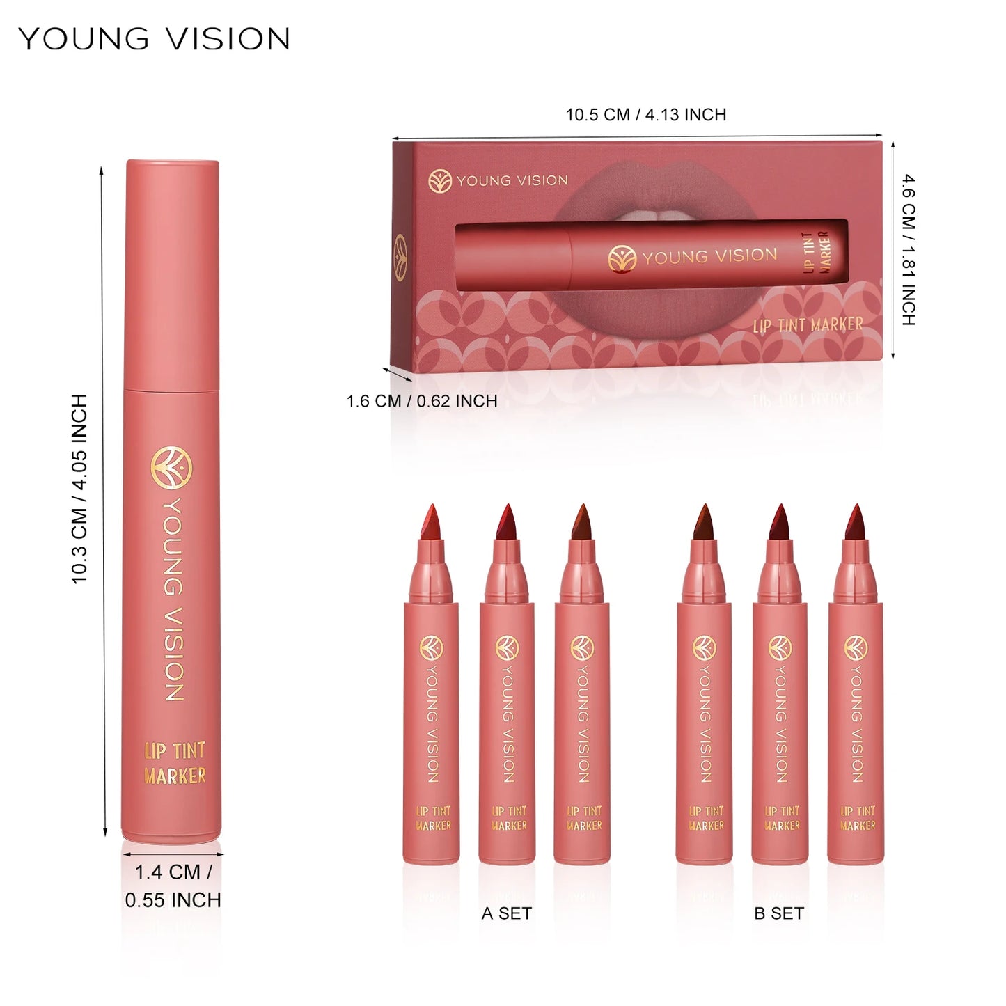 3pcs/ set Lip Tint Marker Liquid lipstick Nude Matte Shades, Lip Liner and Stick 2-in-1, Durable waterproof  Christmas gift