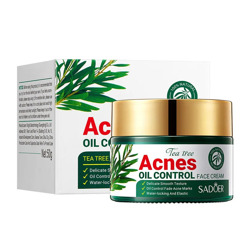 SADOER Tea Tree Acne Removing Face Cream Anti Acne Hydrating Oil Control Moisturizing Facial Creams Face Skin Care Products