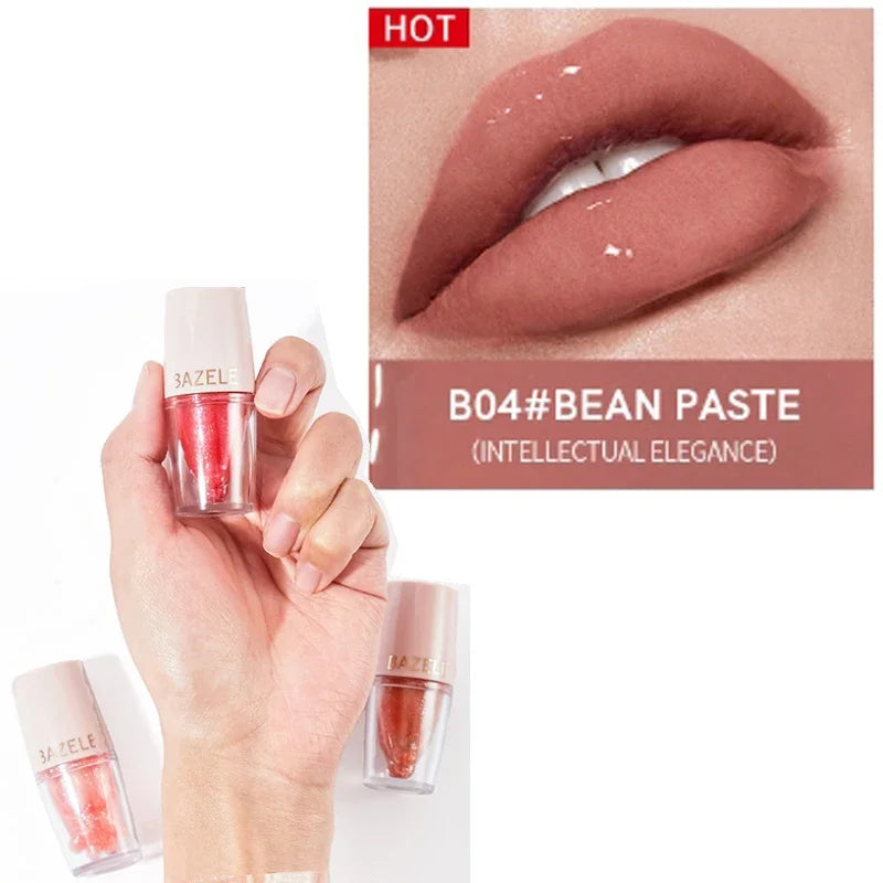 High Quality 14 Color Mirror Pearl Lipstick Lip Gloss Cosmetic Non-stick Cup Moisturizing Shine Glitter LipGloss Lip stick Women