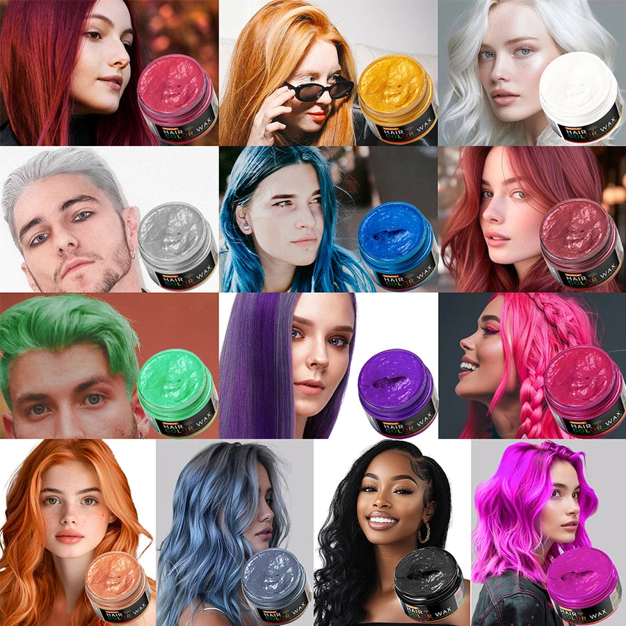 GOIPLE Fashion One-Time Hair Color Wax Styling Temporary Dye Cream Gel Diy Mud Pomade For Beards Eyebrow Easy To Wash