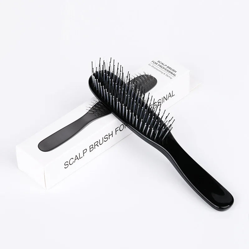 Electroplating Scalp Massage Comb Hair Detangling Brush Dry Wet Dual Use Wide Tooth Hairdressing Comb for Salon Home Travel
