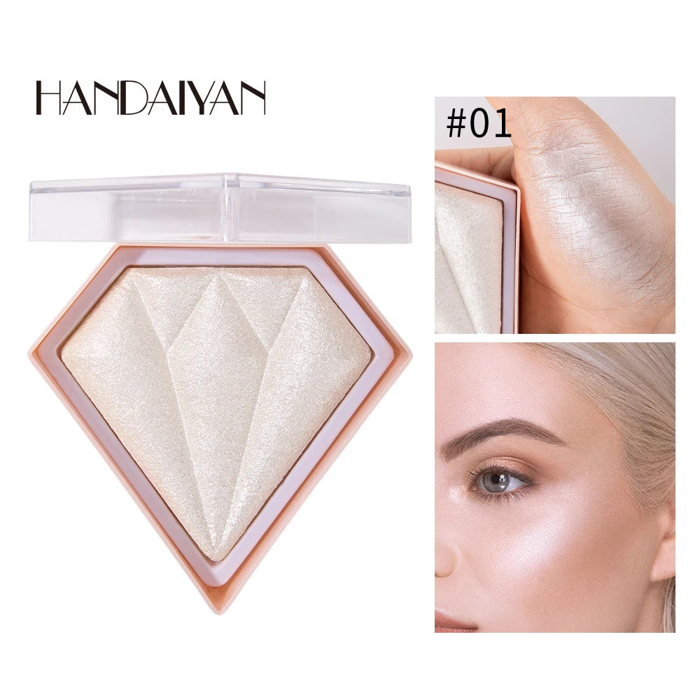 Natural Diamond Highlighter Powder 5 Color Shimmer Contour Nose Shadow Brightening Face Makeup Cosmetics Palette