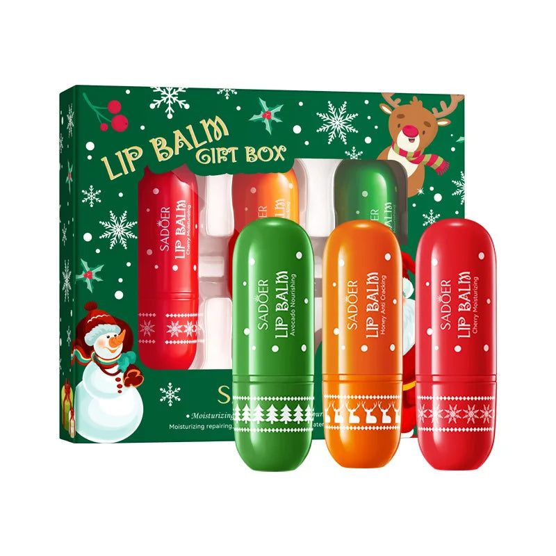 SADOER Gift Box Christmas Fragrance Moisturizing Hand Cream Set Lipstick Souvenir Moisturizing Anti-Drying Girl Holiday Gift