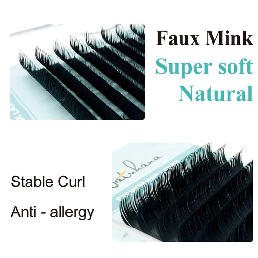 NATUHANA Personal False Eyelashes, Natural PBT Eyelash Extension, Synthetic Eyelashes, Cosmetic Supplies, B, C,D, Curl Eyelashes