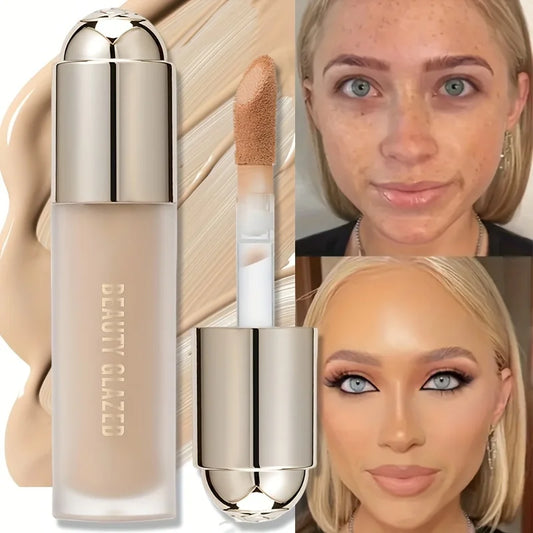 BEAUTY GLAZED Full Coverage Liquid Concealer,Covers Under Eye Dark Circles & Blemishes,Long-Lasting Waterproof