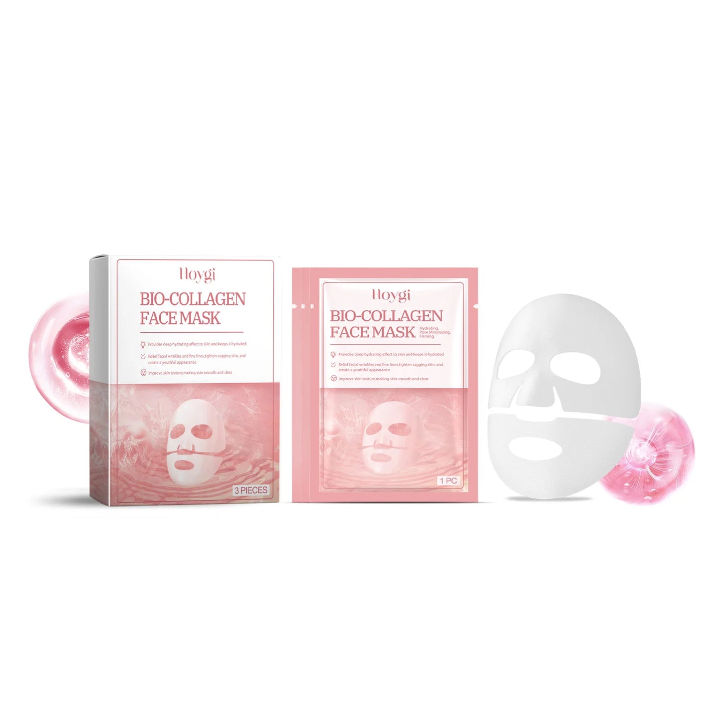 Bio-Collagen Real Deep Mask Hydrolyzed Collagen Soluble Rejuvenation Pore Shrinking Brightening Refresh Moisturizing Sheet Mask