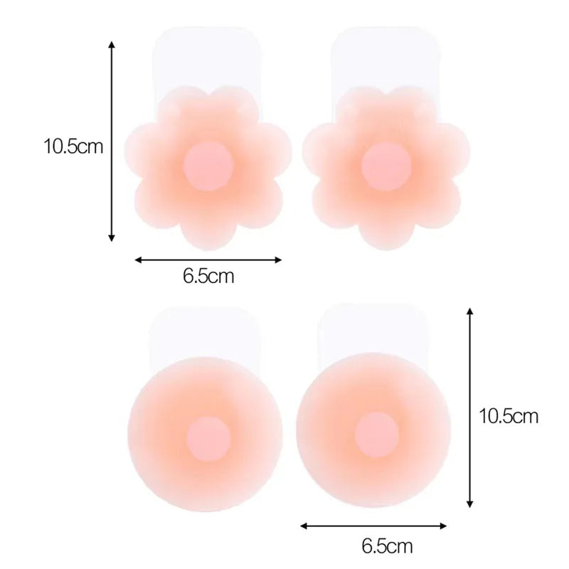 2/4PCS  Silicone Lift Up Bra Sticker Adhesive Invisible Bras Chest Patch for Women Reusable Chest Breast Petals Pads