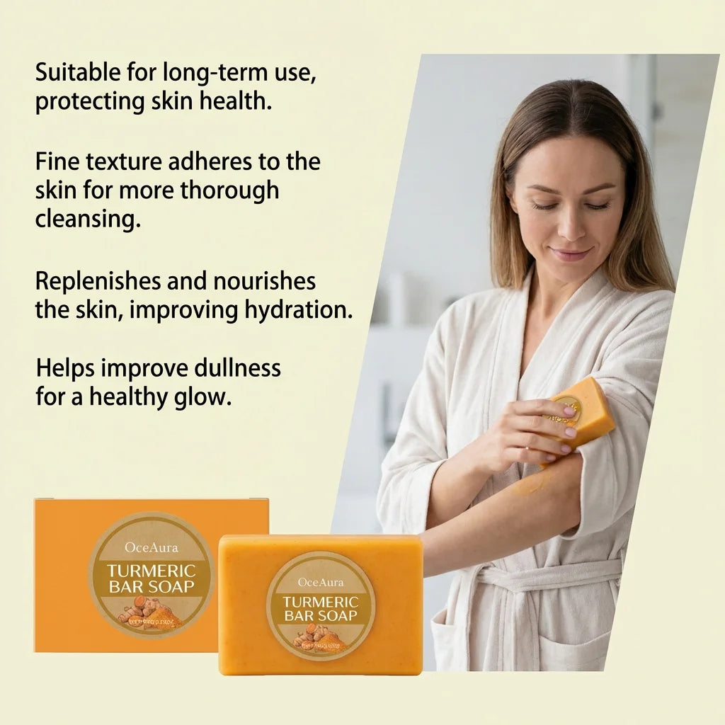 Organic Turmeric Soap Handmade Soap Natural Skincare Bar For Moisturizing And Exfoliating Body Face Cleaning Skin Gentle Care