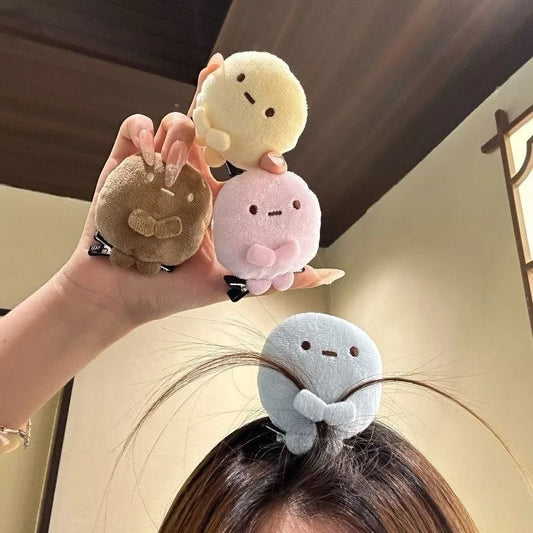Cute Soft Plush Doll Hair Clips Anti Slip Metal Barrettes Kawaii Bangs Fix Hair Pins Girls Daily Party Photo Hair Accessories