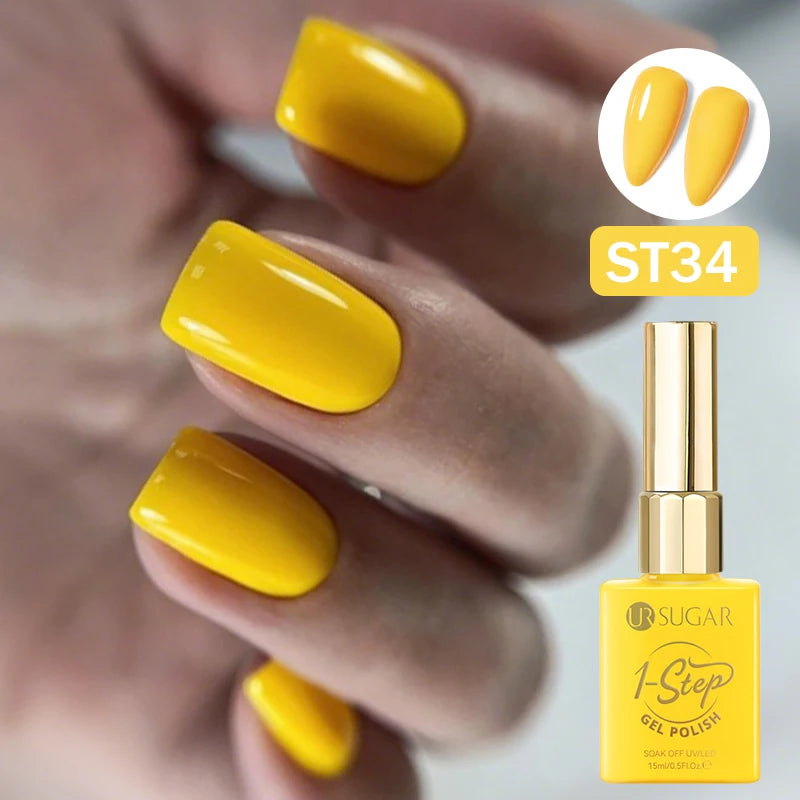 UR SUGAR 15ml 1 Step Gel Polish 3 IN 1 Red Pink Glossy Nail Soak Off LED UV Gel Nail Varnishes No Need Base Gel and Top Coat
