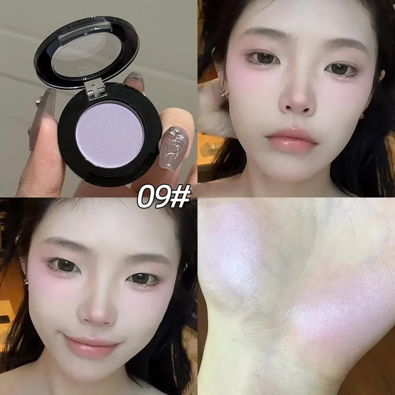 Monochrome Matte Brown Eyeshadow Makeup Waterproof Lasting Shiny Green Eye Makeup Natural Brighten Eyeshadow Highlighter Palette