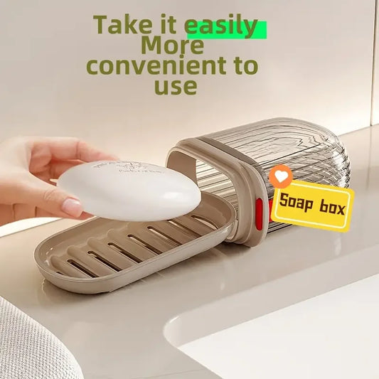1/2pcs Portable Travel Soap Box with Lid Sealed And Drainable Creative Small Soap Dish for Business Trips