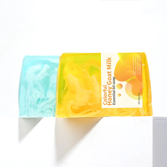 Colorful Honey Goat Milk Moisturizing Soap Natural Honey Essence Nourishes Skin Pure Natural Goat Milk Whitening Cleaning Soap
