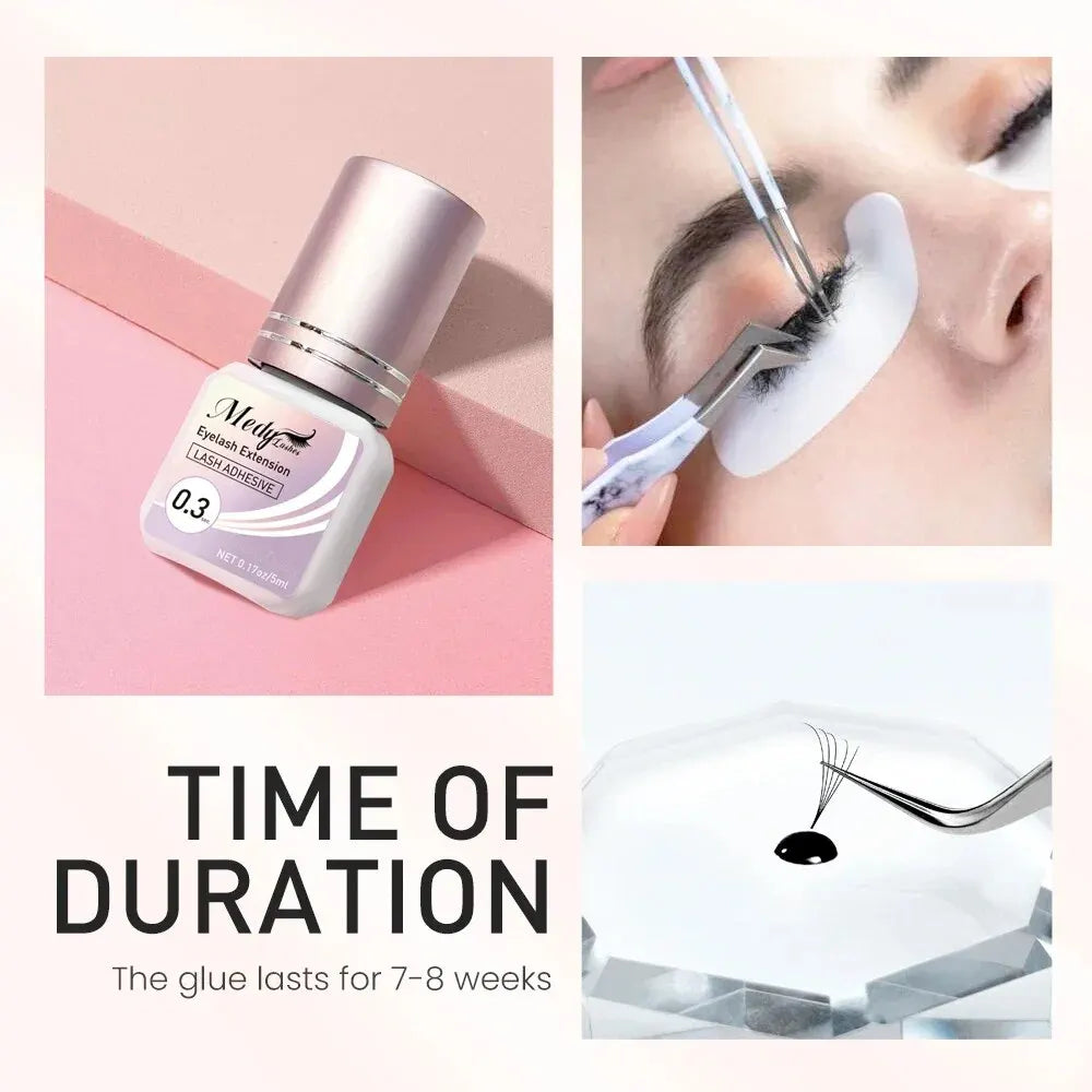 Extra Strong Eyelash Glue 5ml 0.3-3 Sec Drying Time Retention 7-8 Weeks Low Smell Waterproof Eyelash Extension Glue Wholesale