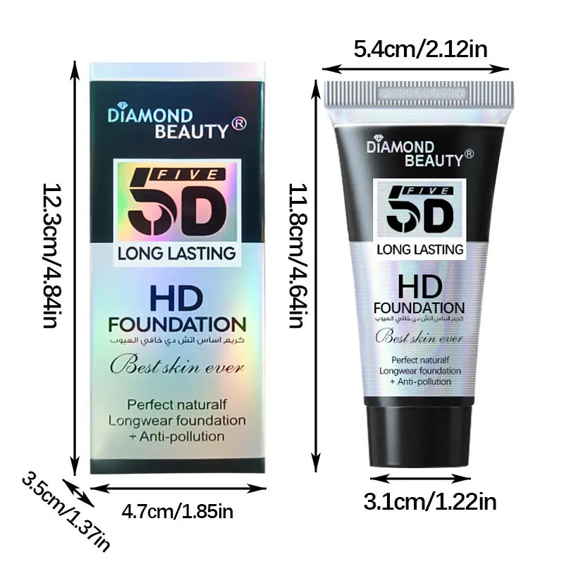 5D Liquid Foundation Men's Velvet, Flawless, Nourishing, Sunscreen, Full Coverage, High - Capacity BB Cream, Natural Nude Makeup