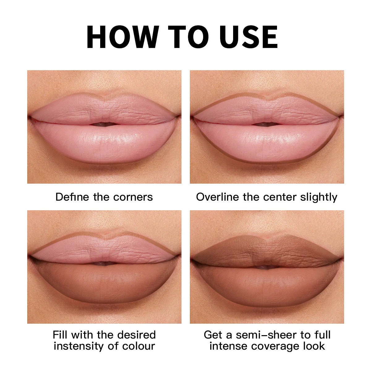 USHAS 2 In 1 Lipstick&Lip Liner Set, 18 Color Matte Nude Color Lipstick, Moisturizing and Long-Lasting, Perfect Lip Cosmetic