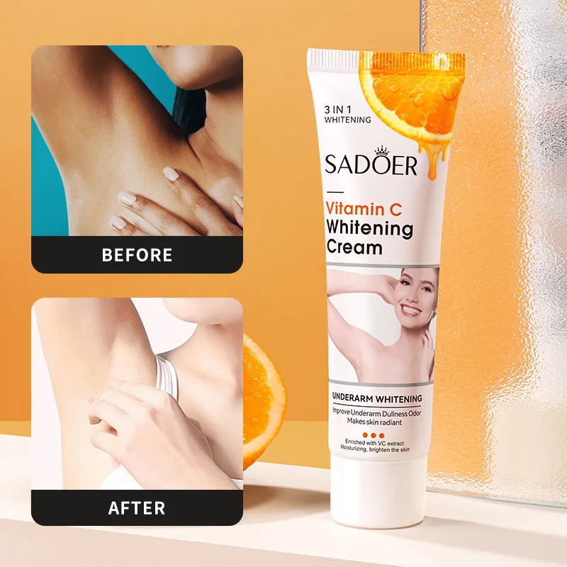 SADOER Vitamin C Whitening Cream Body Armpit Nourishing Anti-aging Smooth Moisturizing Body Lotion Exfoliating Creams Skin Care