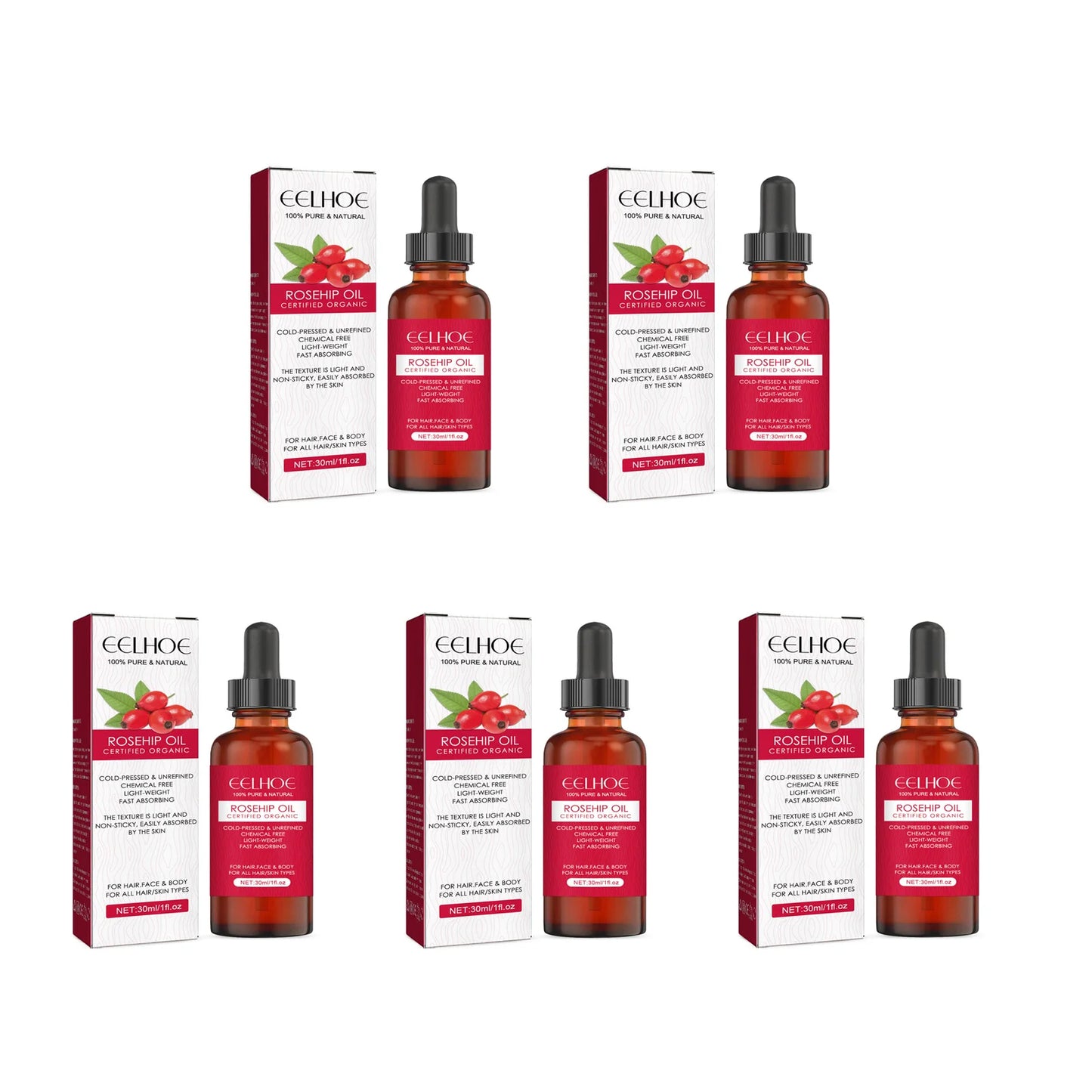 EELHOE Rosehip Facial Essential Oil Fade Fine Line Lifting Firming Repair Smooth Moisturizing Whitening Nourishing Skincare Oil