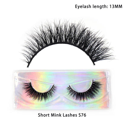 LEHUAMAO Maquiagem Short Natural Soft Mink Lashes Volume Fluffy Wispy Lashes 12mm-15mm False Eyelashes Eyelash Extensio Makeup
