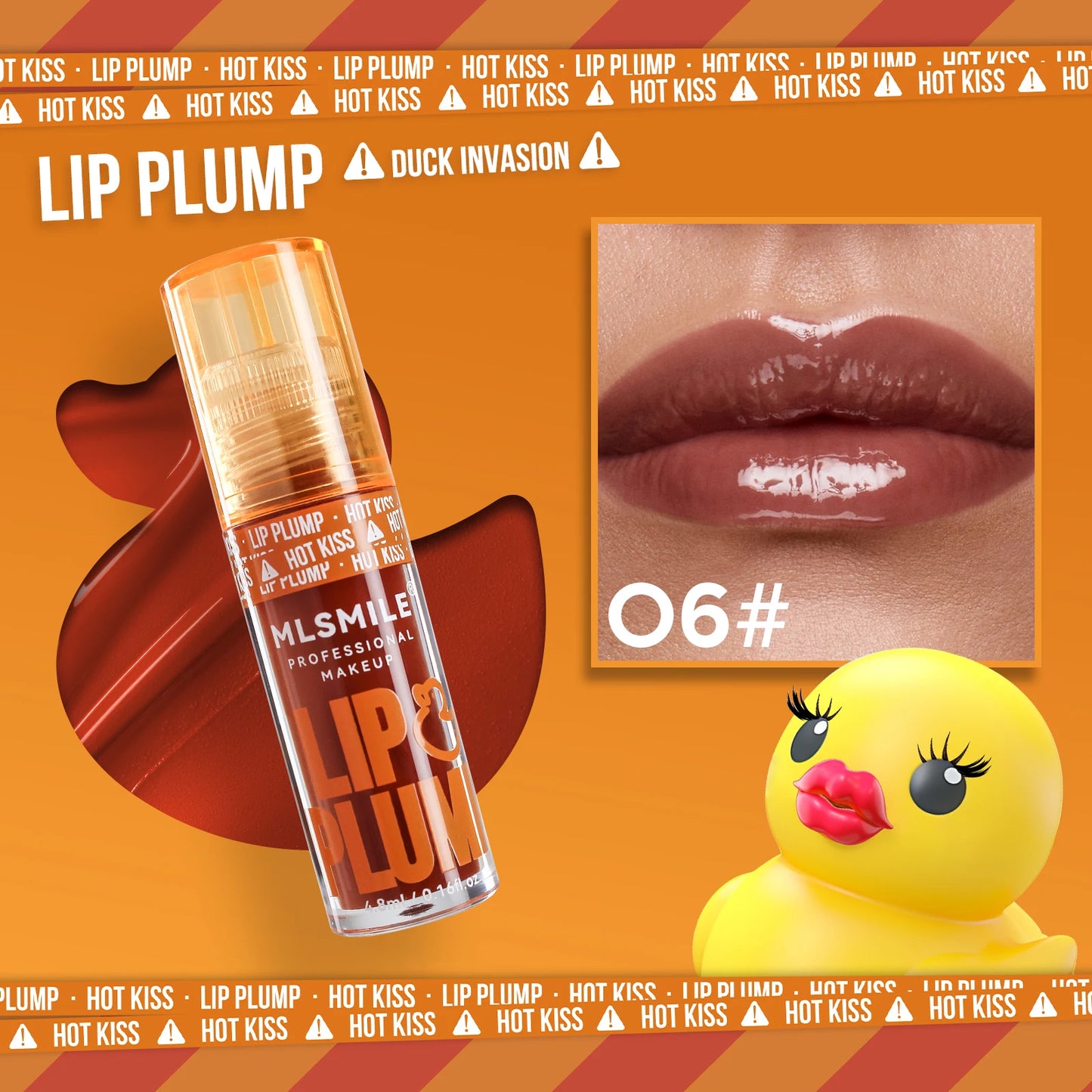MLSMILE Duck Lip Plump Lip Oil Moisturizing Lip Gloss Mirror Water nature long-lasting Gloss Gloss Pearl Lip Glaze Set