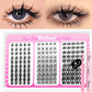 WOSHEER Manga Lash Clusters Kit Cat Lashes with Lash Bond & Seal Cluster Eyelash Extensions Mixed Tray Eyelash Clusters Kit