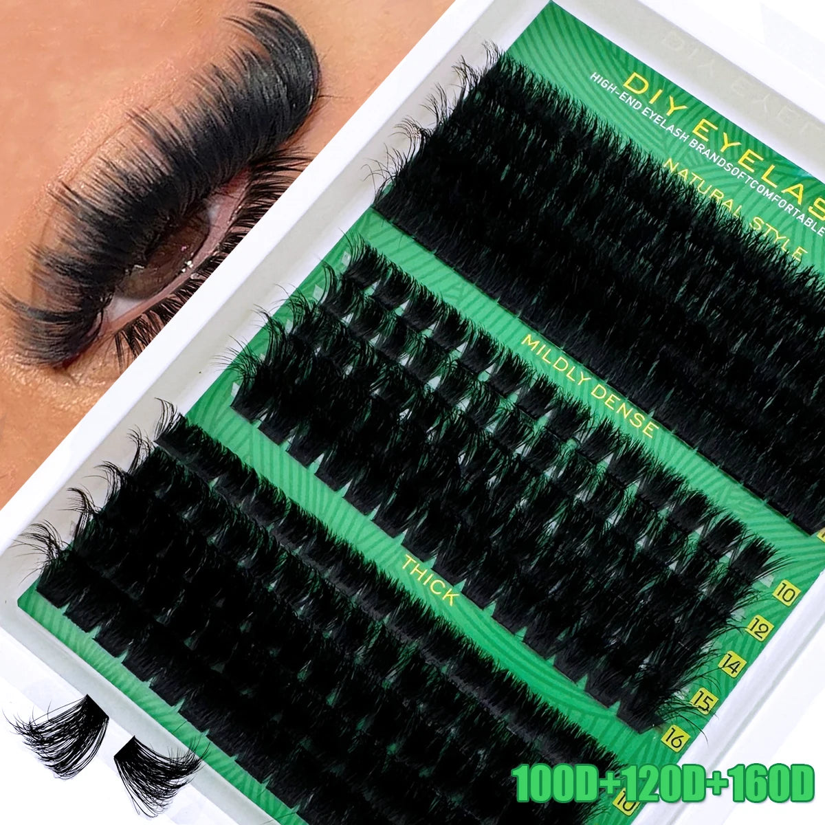 DIY Faux Mink Eyelashes 60D80D100D200D300D Fluffy Individual Lash Extensions, 5D Effect 0.07mm Curled Dramatic Lashes 10-16mmMix