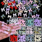 12Grids/Box Five-Petal Flower/Steel Beads Nail Art Charms Mixed-Size Flowers Gold/Silver Ball Rhinestones DIY Manicure Diamonds