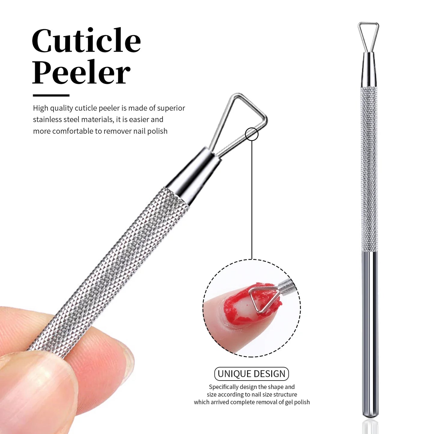 1/4/5/7Pc Professional Stainless Steel Nail Care Tools Double Head Cuticle Pusher Cuticle Nipper Nail Cuticle Remover Accessorie