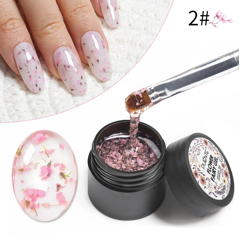 PUENTE Pearl Color Builder Nail Gel Polish Hema Free Shell Thread Glitter Nail Extension Semi-Permanent Construction Gel Varnish