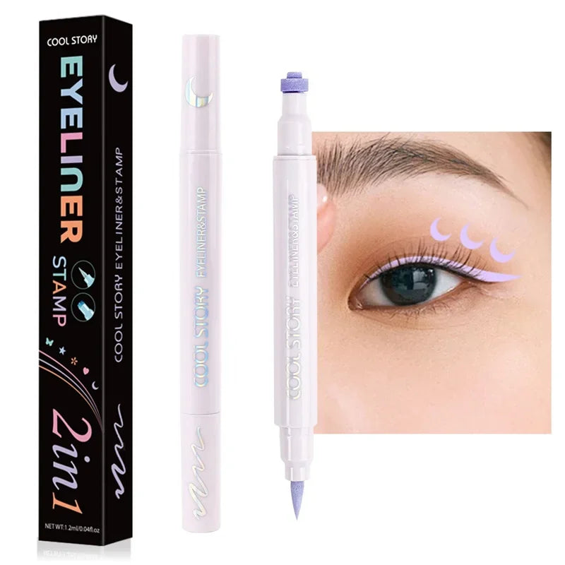 Colorful Butterfly Eyeliner Stamp Pen Star Moon Seal Long Lasting Waterproof Liquid Eye Liner Pencil Eyes Makeup Cosmetic 1/5PCS