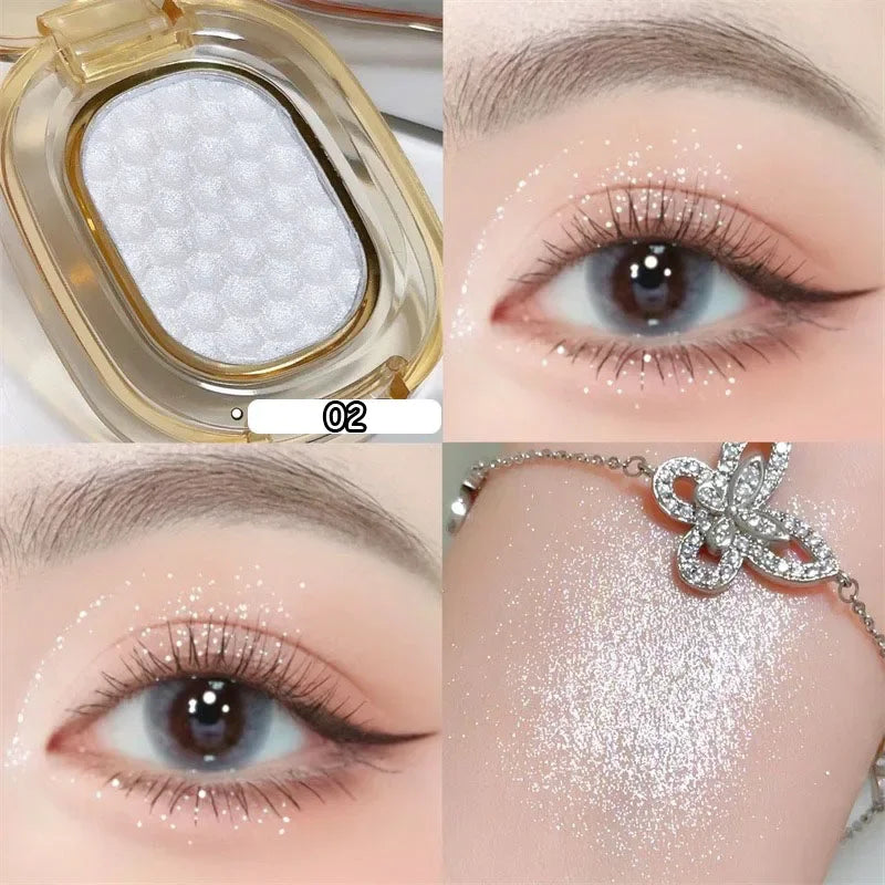 Potato Texture Glitter Eyeshadow Palette Monochrome Pearlescent Diamond Highlighter Lasting Brighten Shiny Eyes Makeup Cosmetics